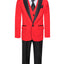 TX-1026 Boys formal Red Shawl Lapel tuxedo suit Slim Fit (7 pcs)