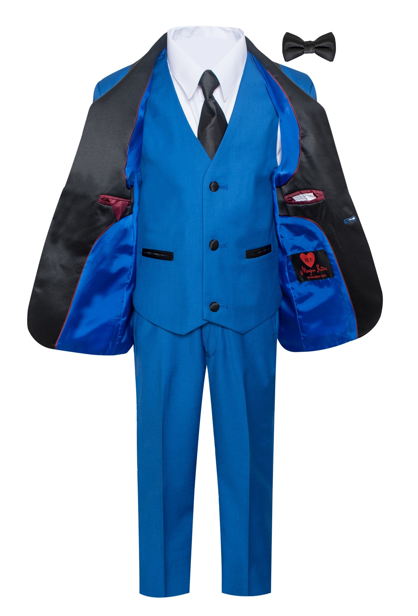 TX-1026 Boys Formal ROYAL Blue Shawl Lapel tuxedo suit (7 pcs) SLIM FIT