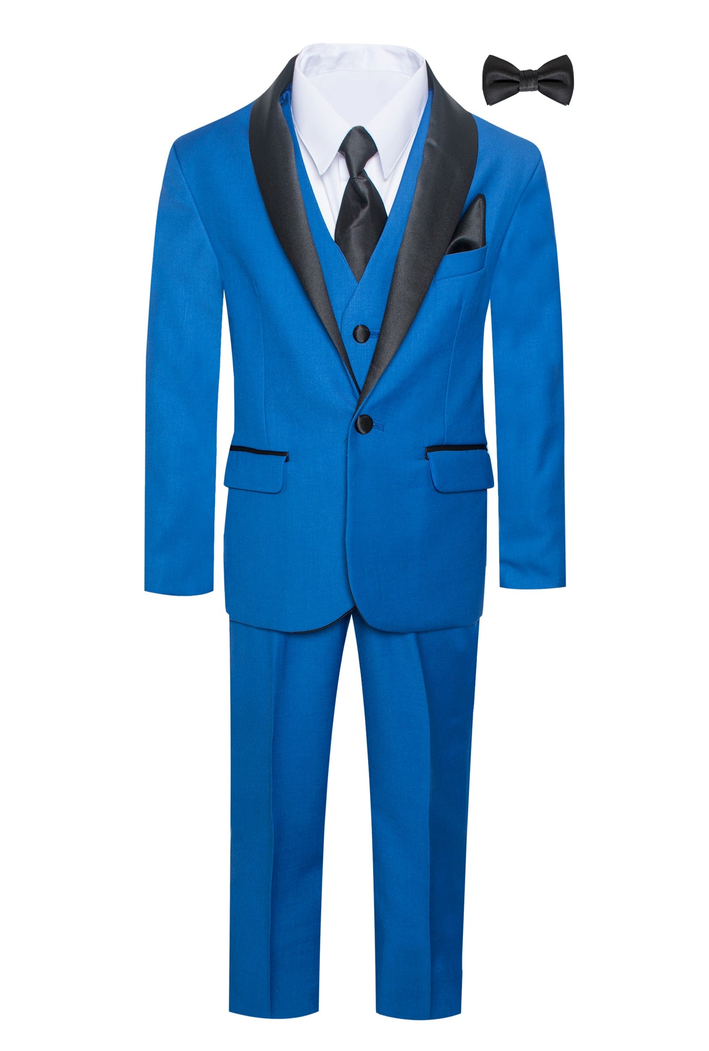 TX-1026 Boys Formal ROYAL Blue Shawl Lapel tuxedo suit (7 pcs) SLIM FIT