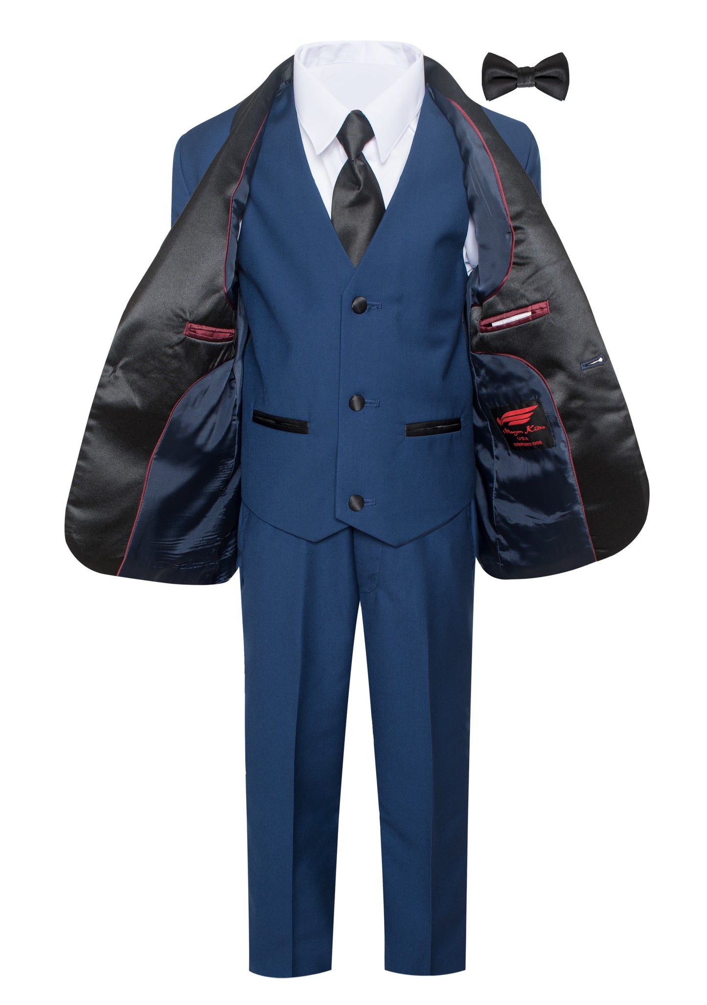 TX-1026 Boys formal Navy Shawl Lapel tuxedo suit Slim Fit (7 pcs)