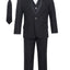 TX-1026 Boys formal Black Shawl Lapel tuxedo suit (7 pcs) SLIM FIT