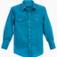 Boy's Casual Western Solid Long Sleeve Shirt with Pearl Snaps