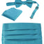 Boys' Adjustable Satin And Paisley Cummerbund Set With Formal Bow Tie and Pocket Square