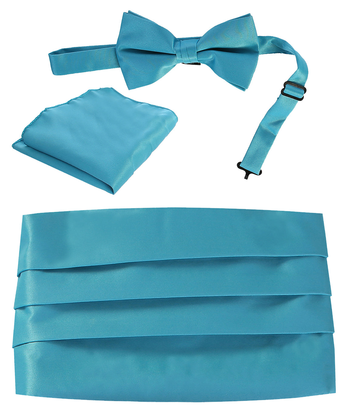 Boys' Adjustable Satin And Paisley Cummerbund Set With Formal Bow Tie and Pocket Square