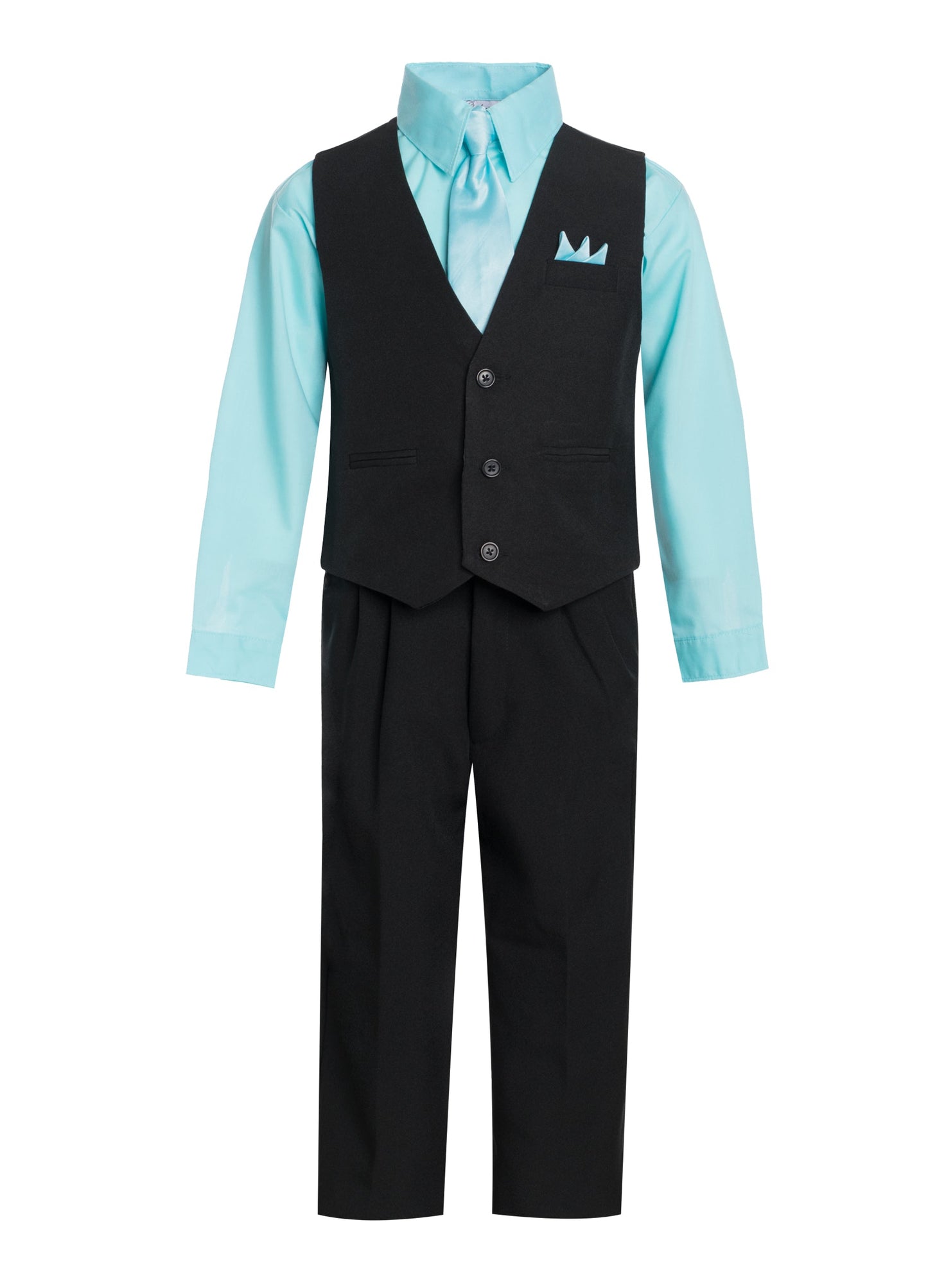 V-1288 Boys formal SOLID vest set with tie (4 pcs) PURPLE-FUCHSIA-LILAC-HAWAIIAN BLUE SIZE S-XL AND 2-20