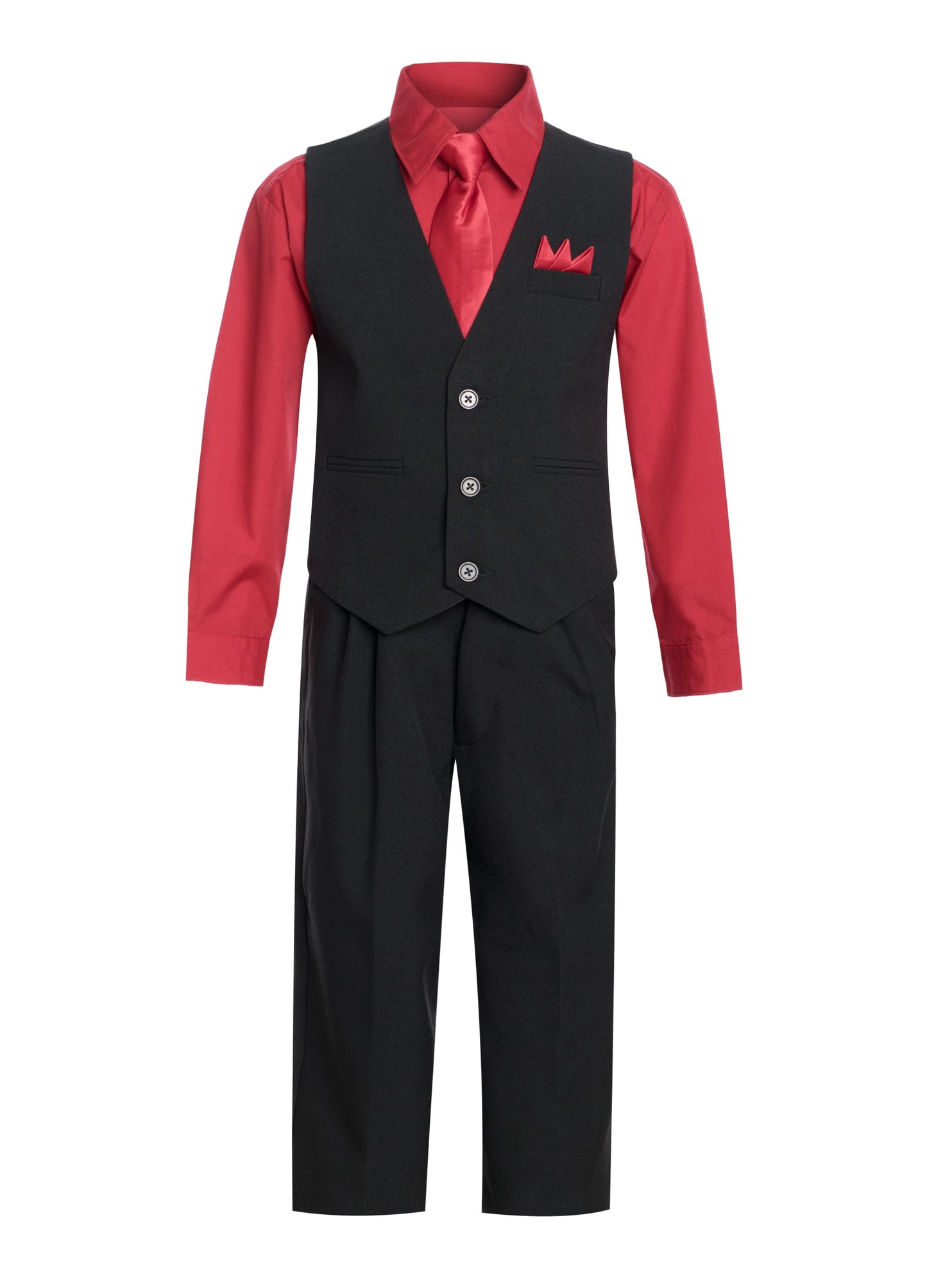 V-1288 Boys formal SOLID vest set with tie (4 pcs) WHITE-RED-MELON-TURQ SIZE S-XL AND 2-20