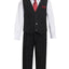 V-1288 Boys formal SOLID vest set with tie (4 pcs) WHITE-RED-MELON-TURQ SIZE S-XL AND 2-20