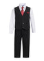 V-1288 Boys formal SOLID vest set with tie (4 pcs) WHITE-RED-MELON-TURQ SIZE S-XL AND 2-20