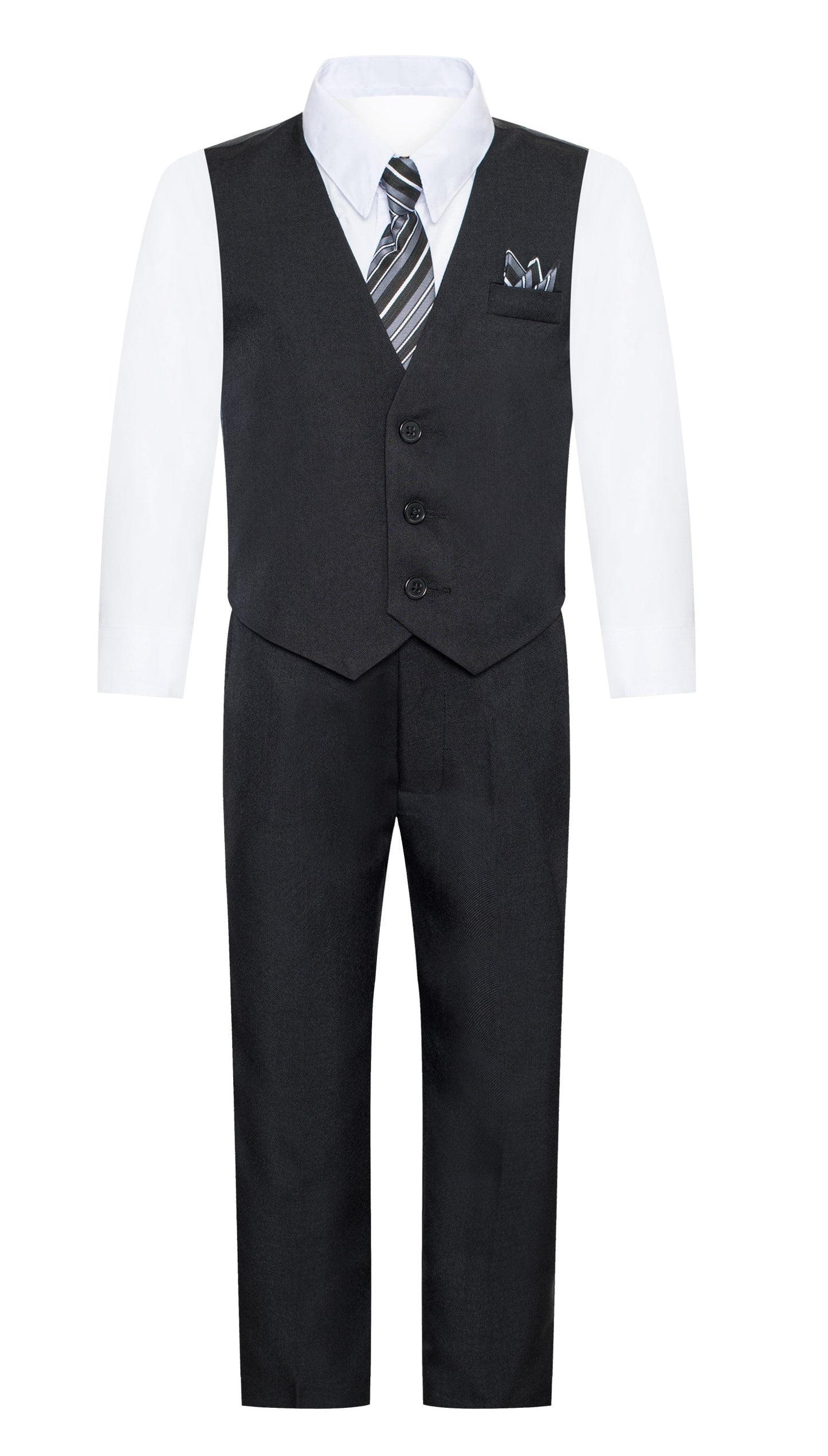 V-1521 BOY'S FORMAL SOLID VEST SET SIZE 2-12 IN 8 COLORS