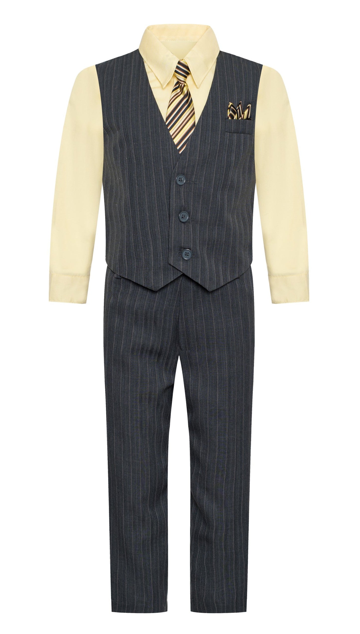 V-1521 BOY'S FORMAL SOLID VEST SET SIZE 2-12 IN 8 COLORS