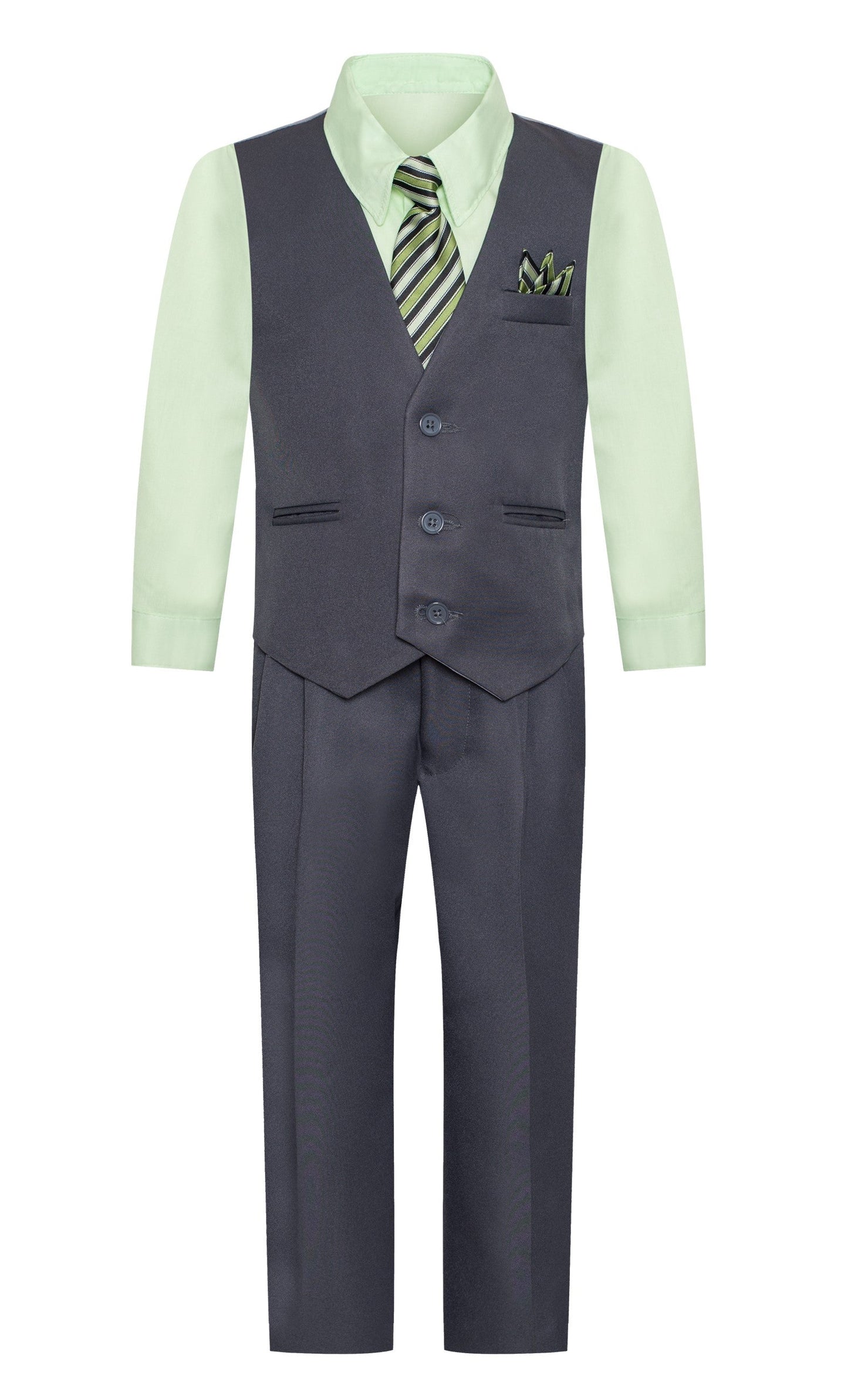 V-1521 BOY'S FORMAL SOLID VEST SET SIZE 2-12 IN 8 COLORS