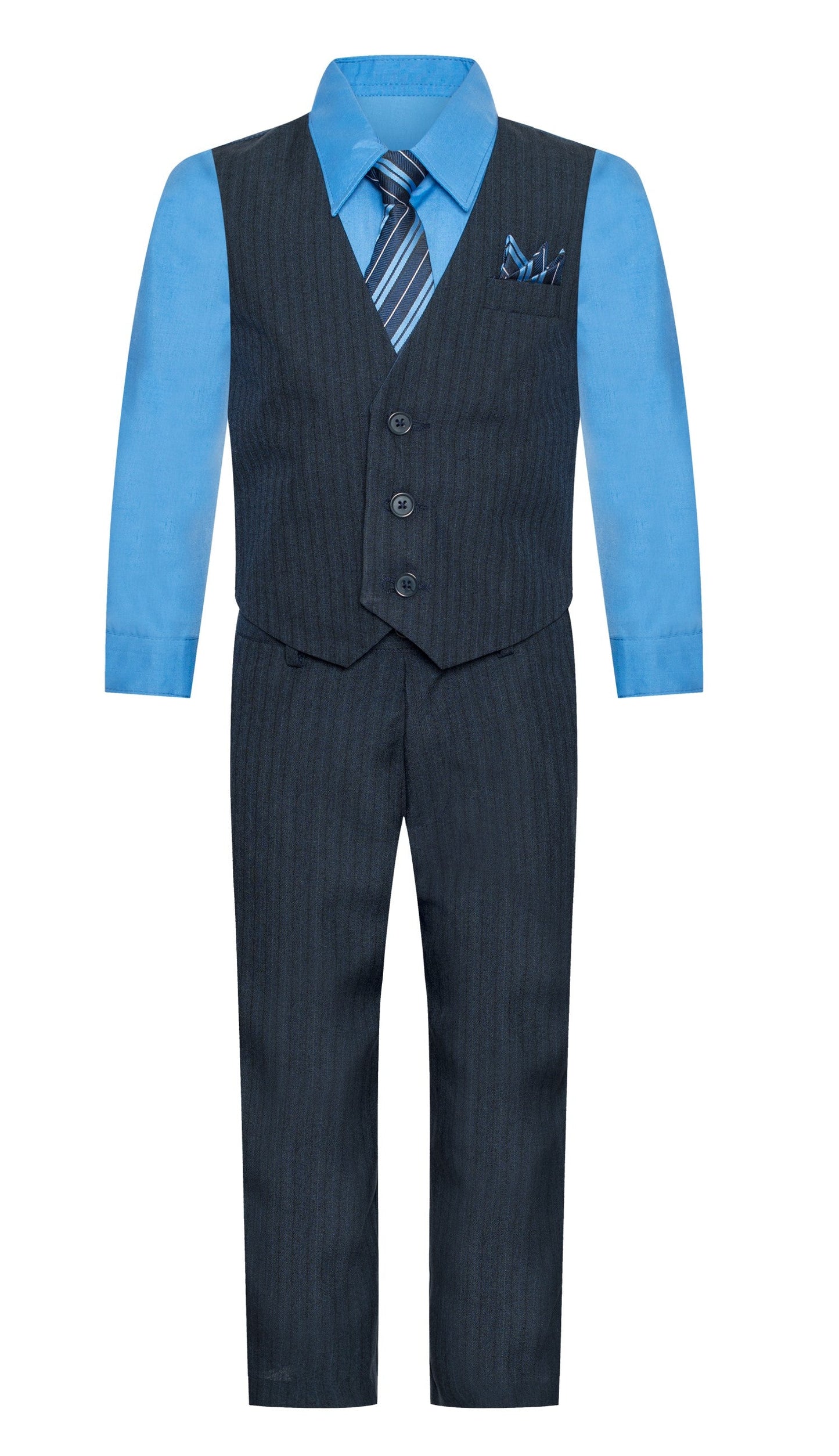 V-1521 BOY'S FORMAL SOLID VEST SET SIZE 2-12 IN 8 COLORS