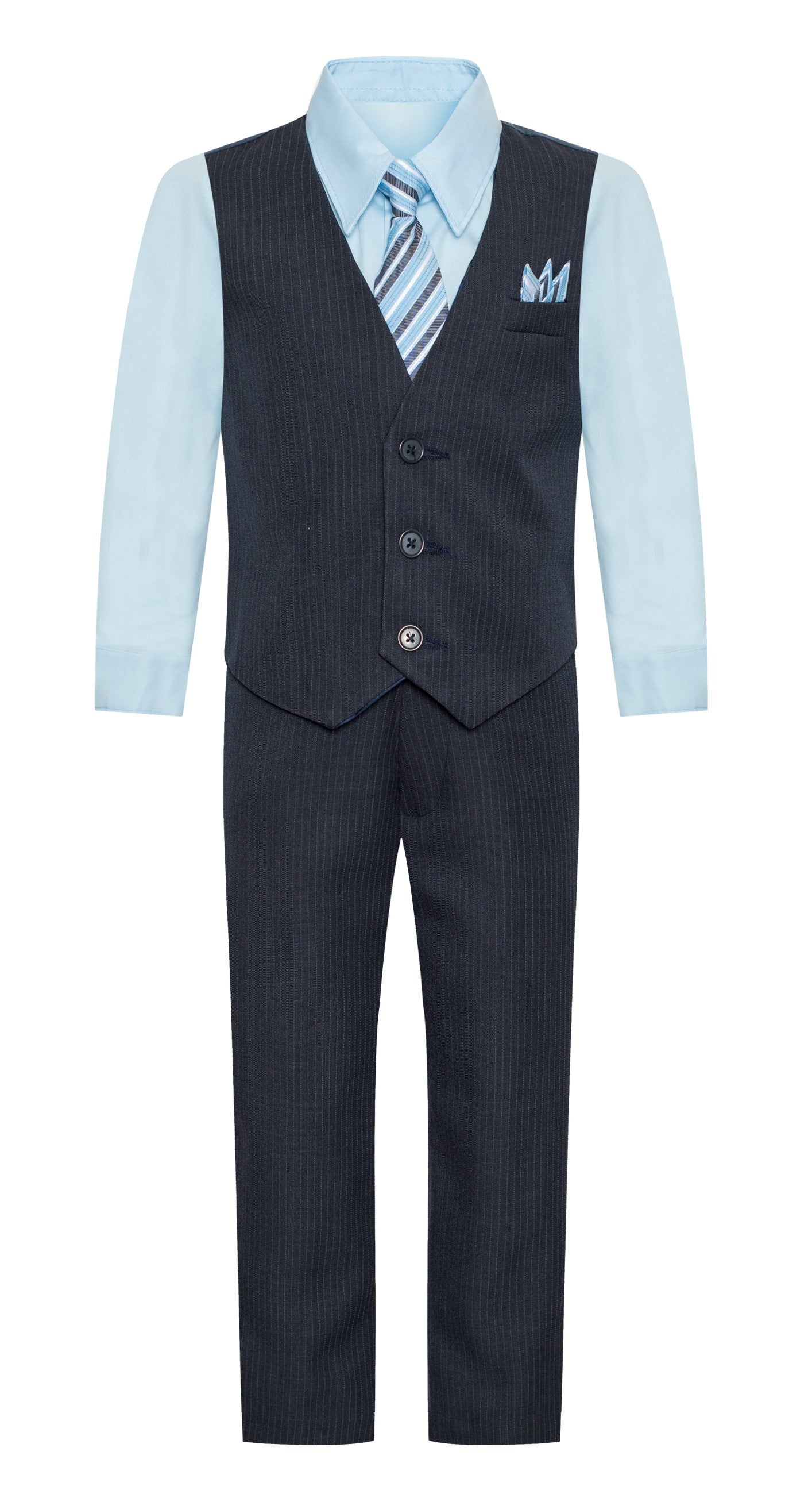 V-1521 BOY'S FORMAL SOLID VEST SET SIZE 2-12 IN 8 COLORS