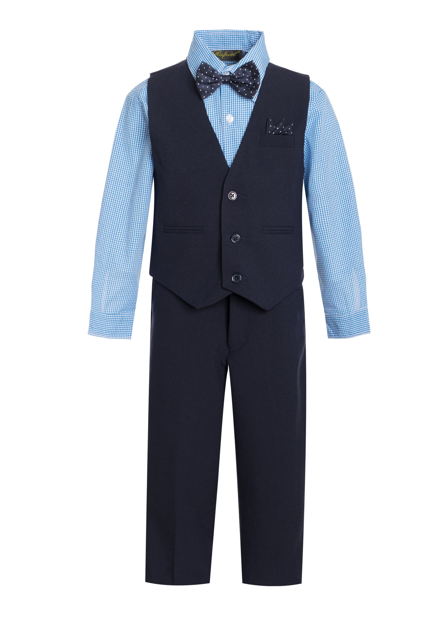 V1588 BOYS FORMAL VEST SET 2 COLORS GREEN-BLUE SIZE 6M-24M AND 2-20