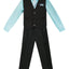 V-1688 Boys formal STRIPED vest set with tie (4 pcs) IN 4 COLORS (LILAC-BURG-BANANA-HAWAIIAN BLUE)SIZE 6M-24M AND 2-20