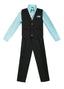 V-1688 Boys formal STRIPED vest set with tie (4 pcs) IN 4 COLORS (LILAC-BURG-BANANA-HAWAIIAN BLUE)SIZE 6M-24M AND 2-20