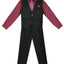 V-1688 Boys formal STRIPED vest set with tie (4 pcs) IN 4 COLORS (LILAC-BURG-BANANA-HAWAIIAN BLUE)SIZE 6M-24M AND 2-20