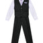 V-1688 Boys formal STRIPED vest set with tie (4 pcs) IN 4 COLORS (LILAC-BURG-BANANA-HAWAIIAN BLUE)SIZE 6M-24M AND 2-20