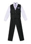 V-1688 Boys formal STRIPED vest set with tie (4 pcs) IN 4 COLORS (LILAC-BURG-BANANA-HAWAIIAN BLUE)SIZE 6M-24M AND 2-20