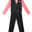 V-1688 Boys formal STRIPED vest set with tie (4 pcs) IN 5 COLORS (pink-purple-mustard-melon-green) SIZE 6M-24M AND 2-20