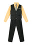 V-1688 Boys formal STRIPED vest set with tie (4 pcs) IN 5 COLORS (pink-purple-mustard-melon-green) SIZE 6M-24M AND 2-20