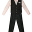 V-1688 Boys formal STRIPED vest set with tie (4 pcs) IN 5 COLORS (pink-purple-mustard-melon-green) SIZE 6M-24M AND 2-20