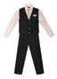 V-1688 Boys formal STRIPED vest set with tie (4 pcs) IN 5 COLORS (pink-purple-mustard-melon-green) SIZE 6M-24M AND 2-20