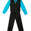 V-1688 Boys formal STRIPED vest set with tie (4 pcs) IN 5 COLORS (WHITE-TURQ-VIVID BLUE-ROYAL BLUE-RED) SIZE 6M-24M AND 2-20