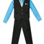 V-1688 Boys formal STRIPED vest set with tie (4 pcs) IN 5 COLORS (WHITE-TURQ-VIVID BLUE-ROYAL BLUE-RED) SIZE 6M-24M AND 2-20