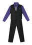 V-1688 Boys formal STRIPED vest set with tie (4 pcs) IN 5 COLORS (pink-purple-mustard-melon-green) SIZE 6M-24M AND 2-20