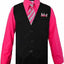 V-1688 Boys formal STRIPED vest set with tie (4 pcs) IN 5 COLORS (VIOLET-FUCSHIA-NAVY-PUMPKIN-GRAY) SIZE 6M-24M AND 2-20