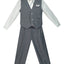 V-1688 Boys formal STRIPED vest set with tie (4 pcs) IN 5 COLORS (VIOLET-FUCSHIA-NAVY-PUMPKIN-GRAY) SIZE 6M-24M AND 2-20