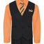 V-1688 Boys formal STRIPED vest set with tie (4 pcs) IN 5 COLORS (VIOLET-FUCSHIA-NAVY-PUMPKIN-GRAY) SIZE 6M-24M AND 2-20