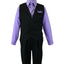 V-1688 Boys formal STRIPED vest set with tie (4 pcs) IN 5 COLORS (VIOLET-FUCSHIA-NAVY-PUMPKIN-GRAY) SIZE 6M-24M AND 2-20