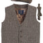 VCB-81 BOYS 3 PCS SOLID TWEED VEST, BOW TIE, AND CAP SET SIZE 2-14