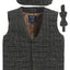 VCB-81 BOYS 3 PCS CHECKERED TWEED VEST, BOW TIE, AND CAP SET SIZE 2-14