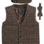 VCB-81 BOYS 3 PCS CHECKERED TWEED VEST, BOW TIE, AND CAP SET SIZE 2-14