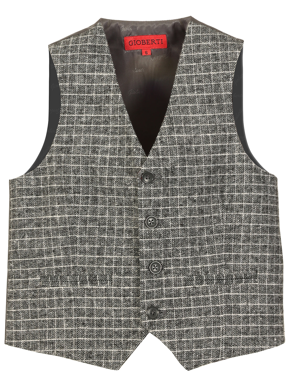 VS-82 CHECKERED BOYS 4 BUTTON FORMAL SUIT VEST IN 6 COLORS SIZE 2-20