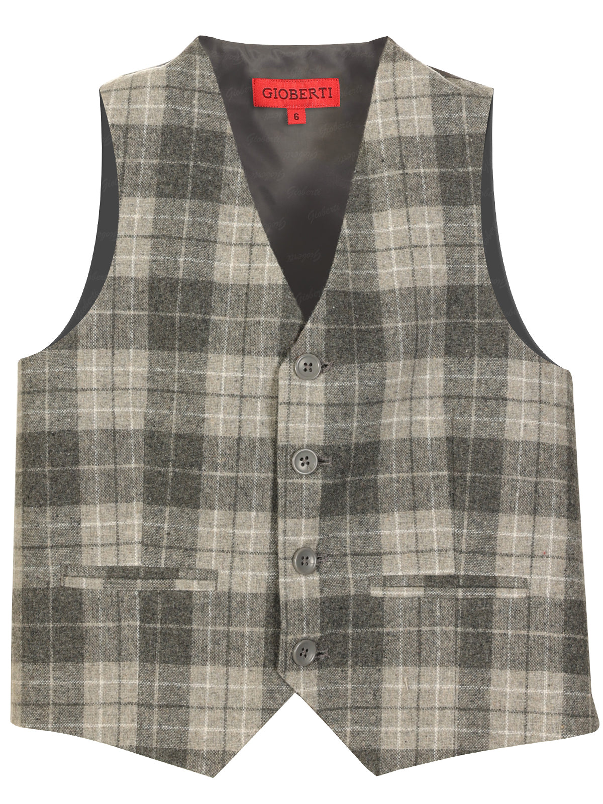 VS-82 CHECKERED BOYS 4 BUTTON FORMAL SUIT VEST IN 5 COLORS SIZE 2-20