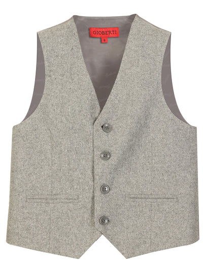 VS-82 SOLID BOYS 4 BUTTON FORMAL SUIT VEST IN 4 COLORS SIZE 2-20