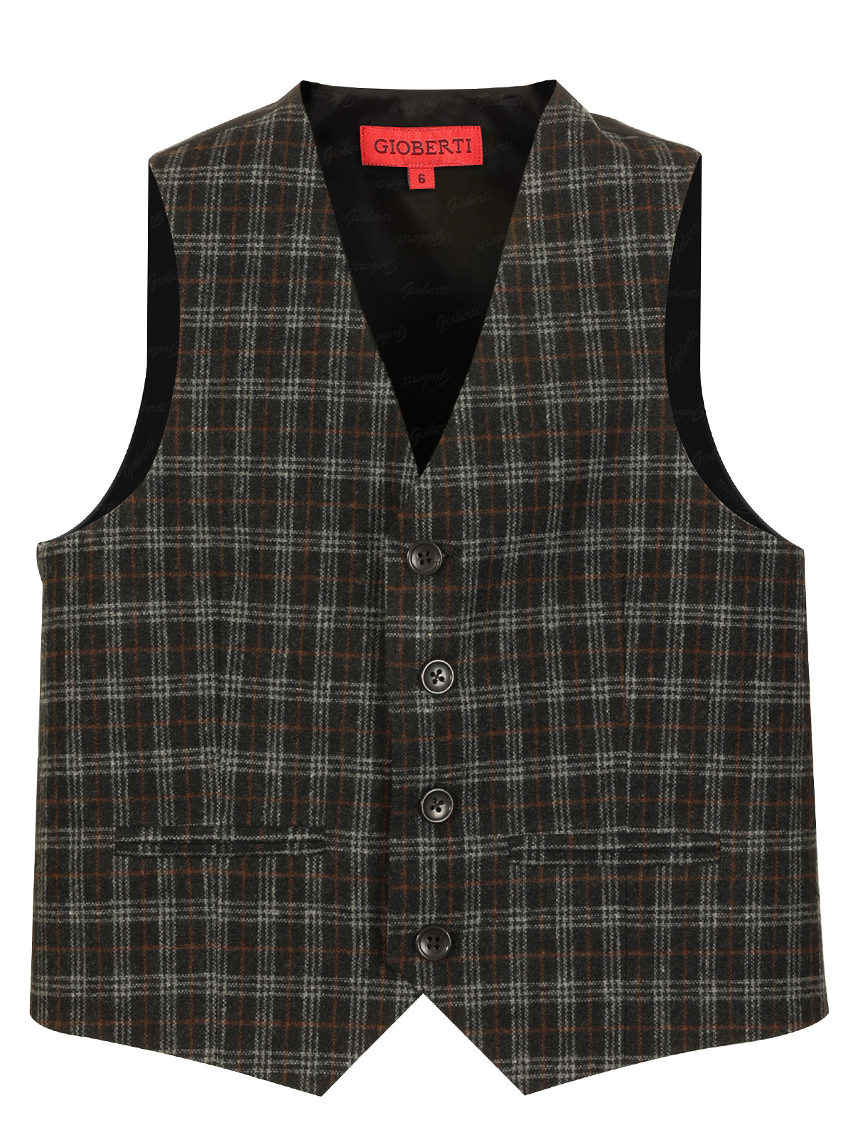 VS-82 CHECKERED BOYS 4 BUTTON FORMAL SUIT VEST IN 6 COLORS SIZE 2-20