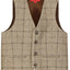 VS-82 CHECKERED BOYS 4 BUTTON FORMAL SUIT VEST IN 5 COLORS SIZE 2-20