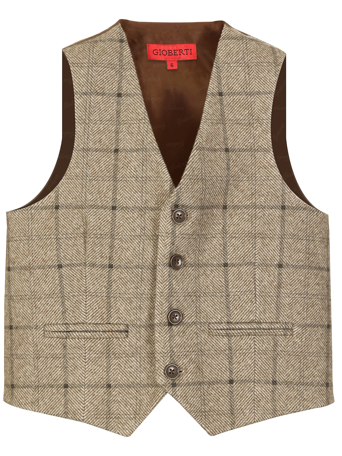 VS-82 CHECKERED BOYS 4 BUTTON FORMAL SUIT VEST IN 5 COLORS SIZE 2-20