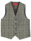 VS-82 CHECKERED BOYS 4 BUTTON FORMAL SUIT VEST IN 5 COLORS SIZE 2-20