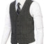 VS-953 Men's 5 Button Formal Tweed Suit Vest-PART-B