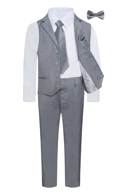 VS-B6 GRAY BOY'S VEST SUIT WITH LAPEL SET SIZE 1-14