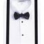 Boy's White Tuxedo Dress Shirt with Bow Tie & Suspenders and Metal Studs