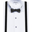Boy's Wing Tip Collar White Tuxedo Dress Shirt with Bow Tie & Suspenders and Metal Studs