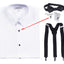 Boy's White Tuxedo Dress Shirt with Bow Tie & Suspenders and Metal Studs