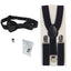 Boy's Wing Tip Collar White Tuxedo Dress Shirt with Bow Tie & Suspenders and Metal Studs
